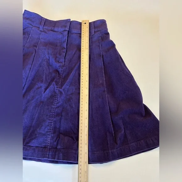 Boden Pleated Corduroy High Waist Mini Skirt Purple Women’s Size 2P Petite NWT - Picture 10 of 16